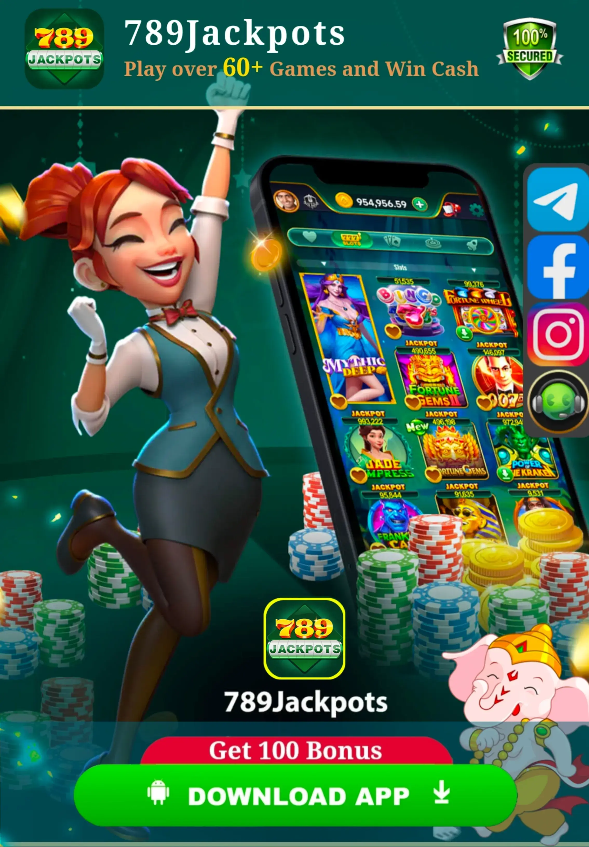 789 Jackpots APK download banner
