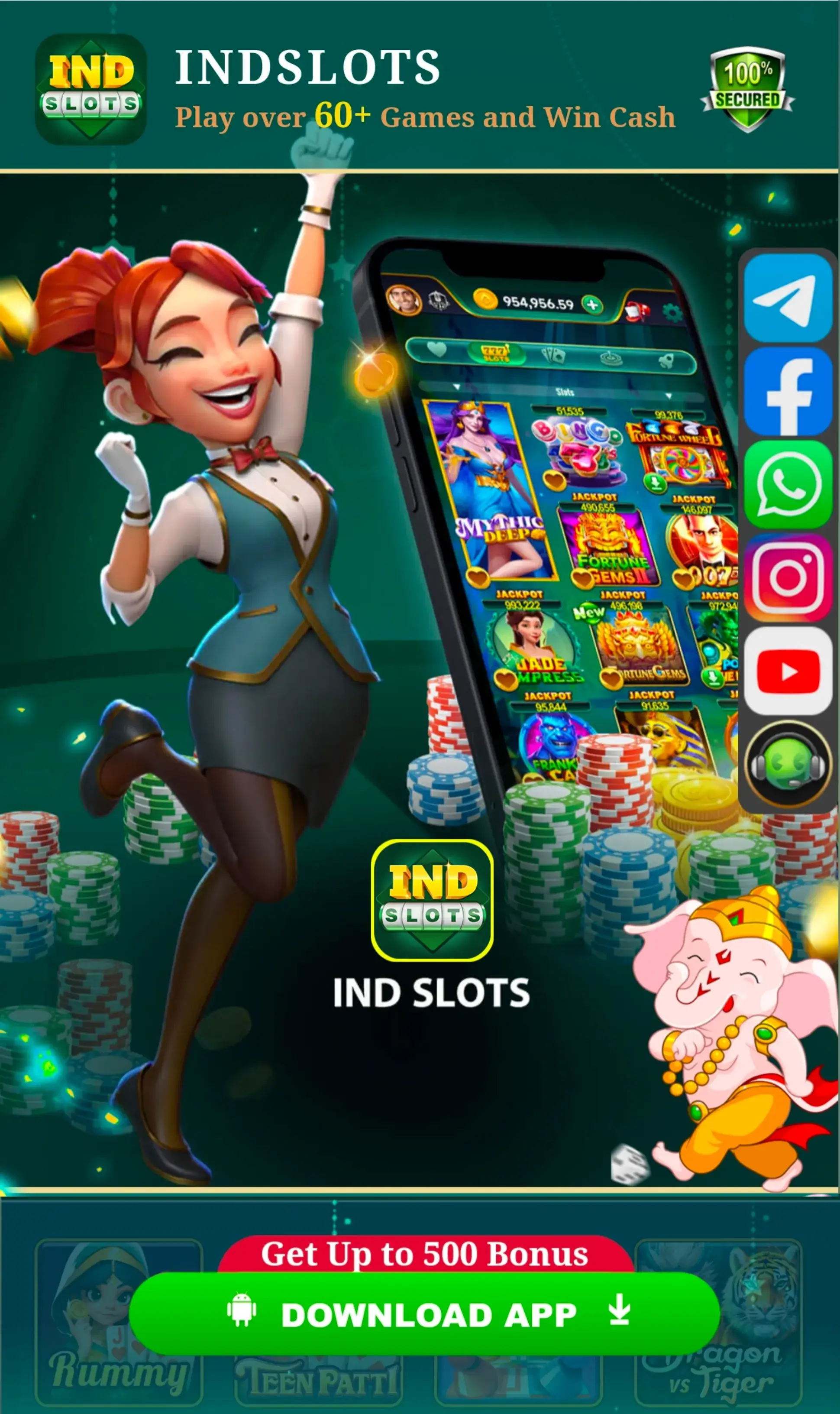 Ind Slots APK download banner