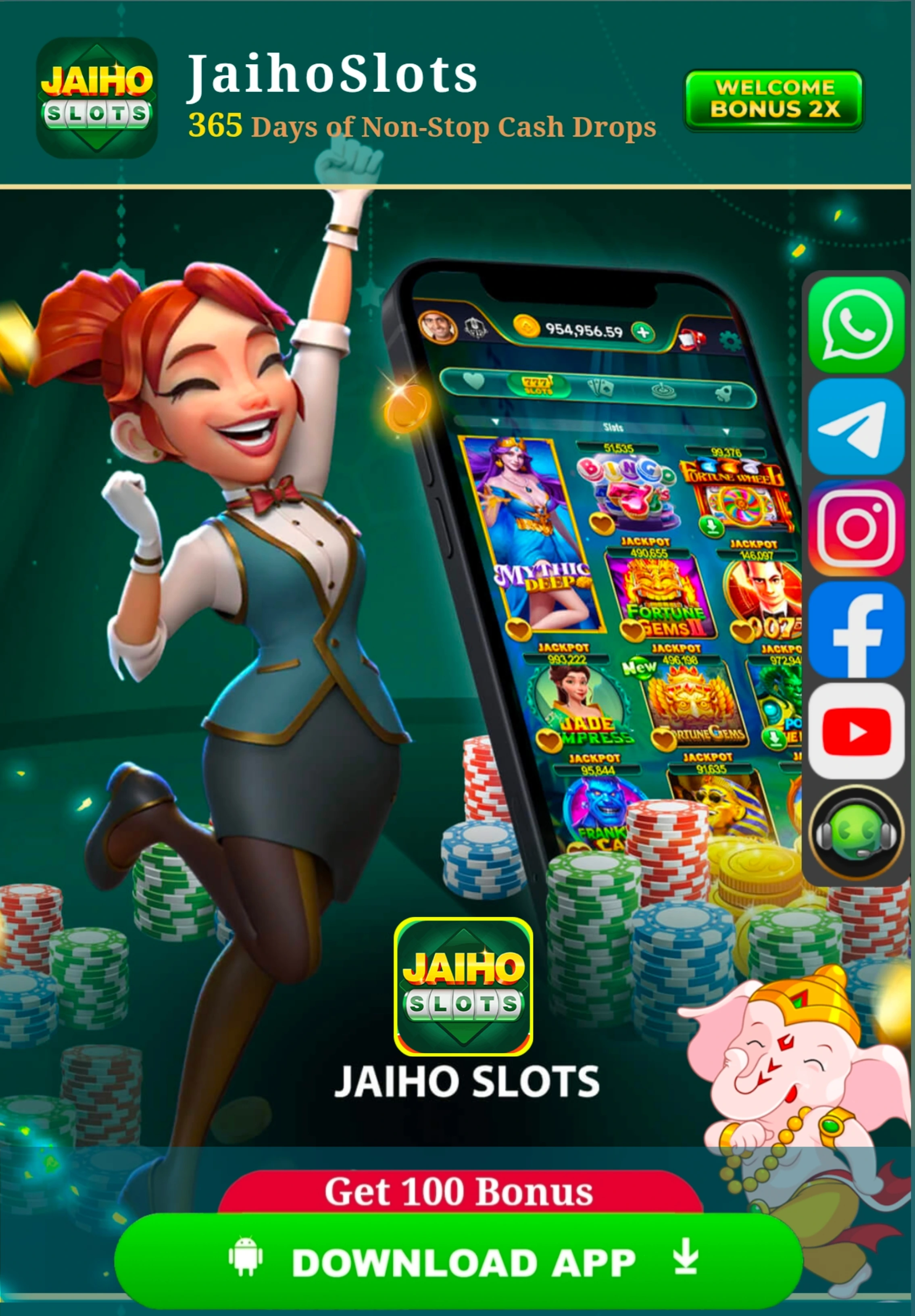 Jaiho Slots APK download banner
