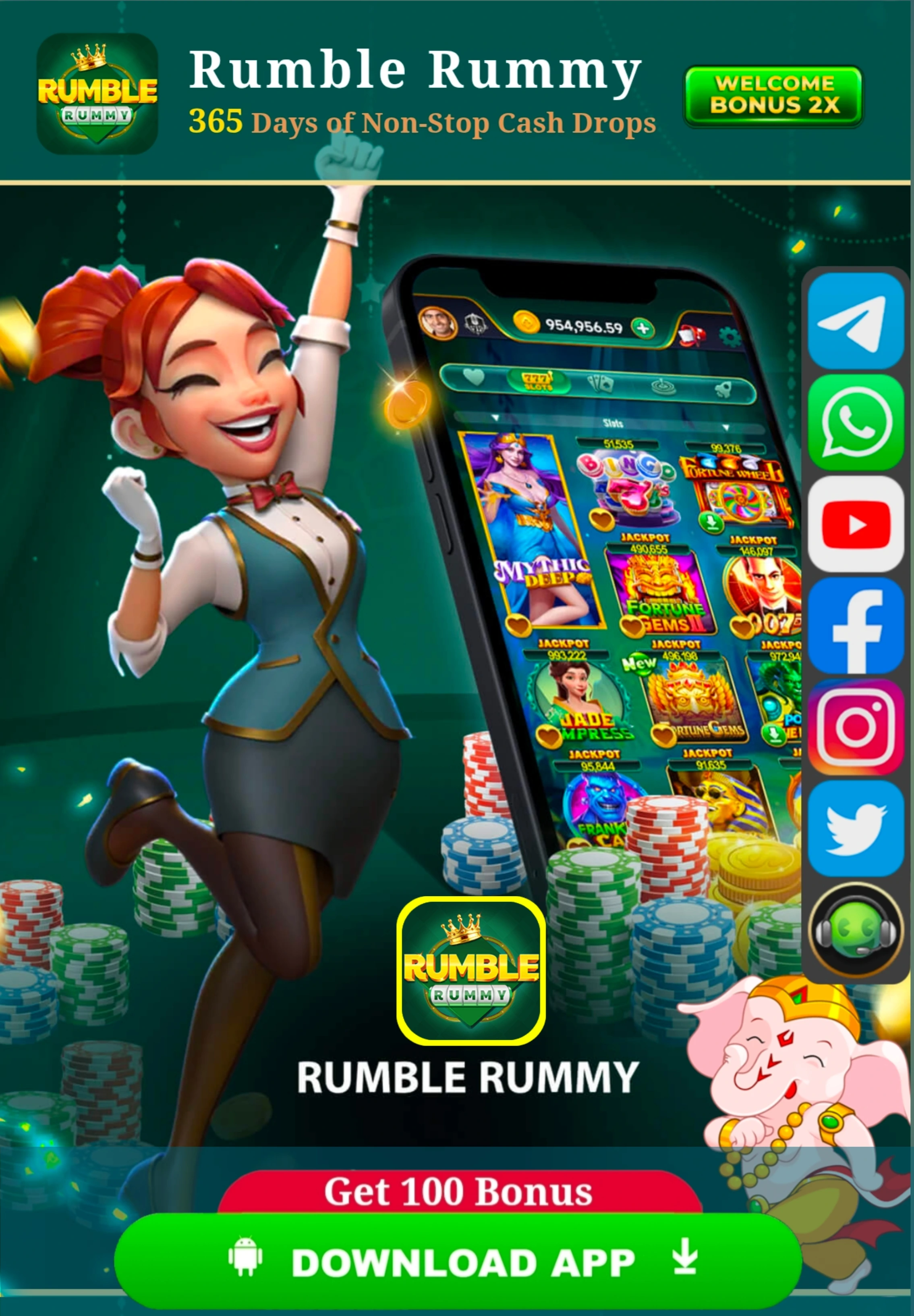 Rumble Rummy APK download banner
