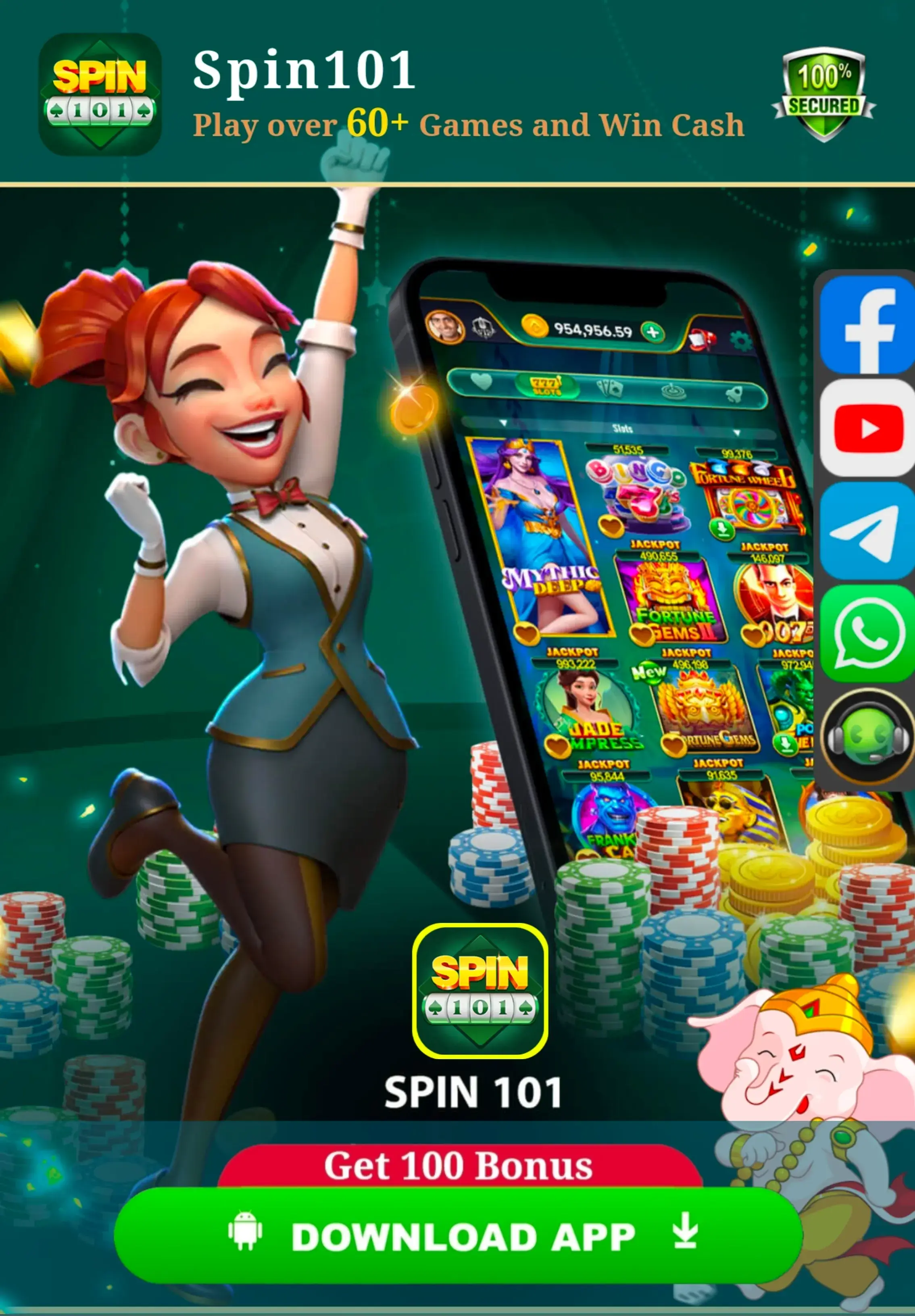Spin 101 APK download banner