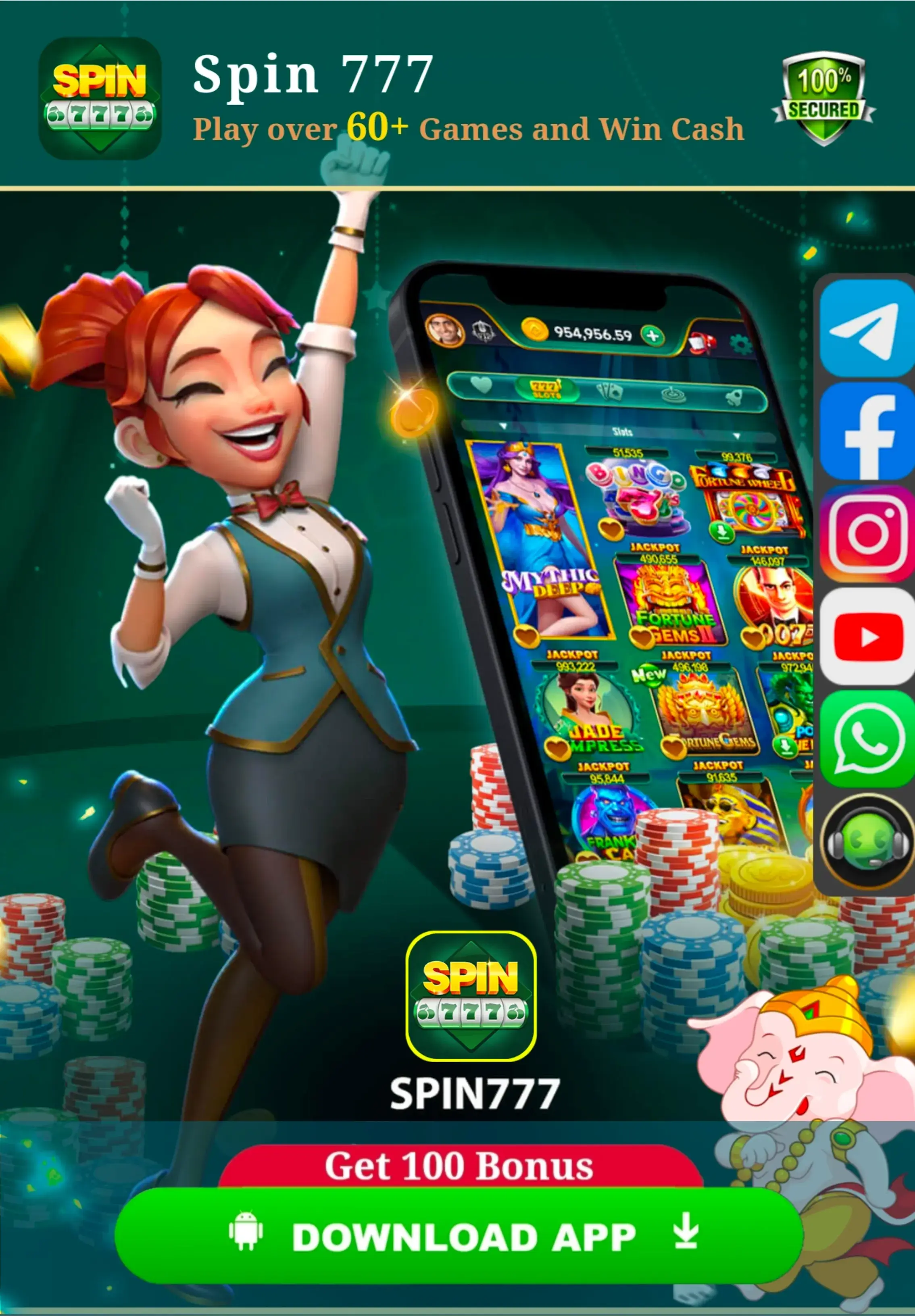Spin 777 APK download banner